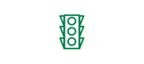 Traffic light icon indicating improved distance vision